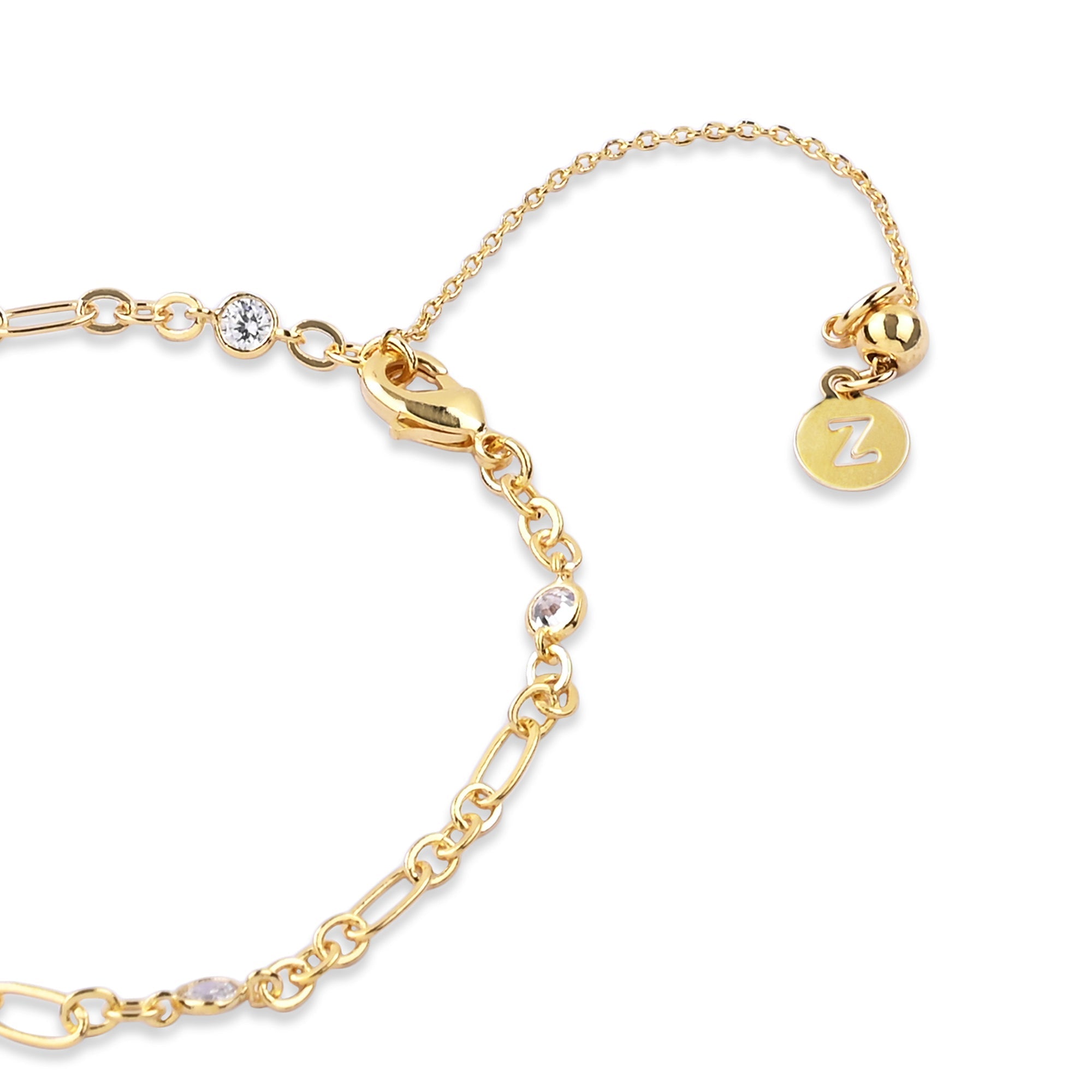 Gold Slim American Diamond Bracelet For Women – ZIVOM